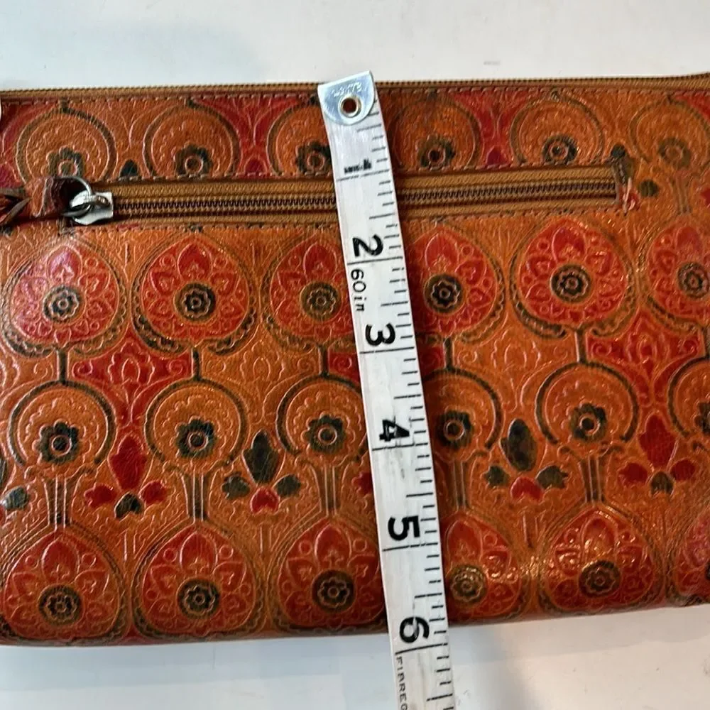 Leather clutch made in India with embossed print
